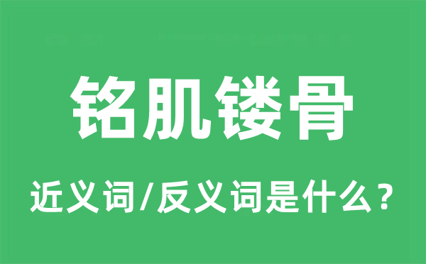 铭肌镂骨的近义词和反义词是什么,铭肌镂骨是什么意思