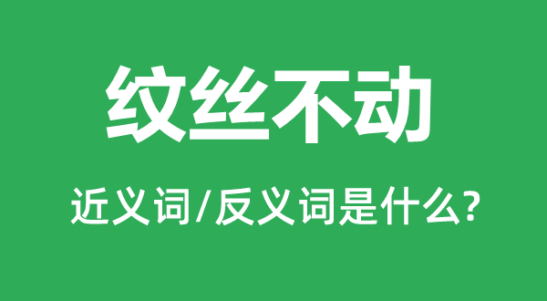 纹丝不动的近义词和反义词是什么,纹丝不动是什么意思