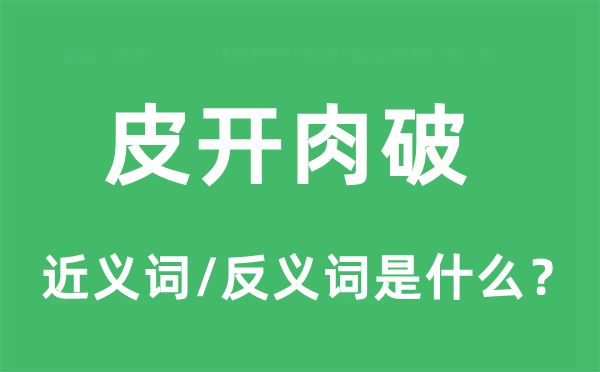 皮开肉破的近义词和反义词是什么,皮开肉破是什么意思