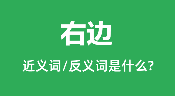 右边的近义词和反义词是什么,右边是什么意思