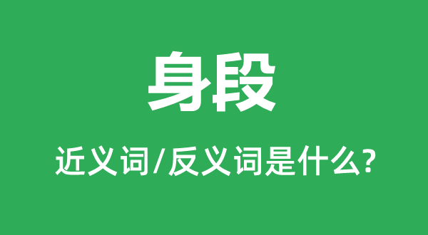 身段的近义词和反义词是什么,身段是什么意思