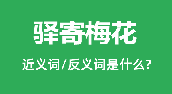 驿寄梅花的近义词和反义词是什么,驿寄梅花是什么意思