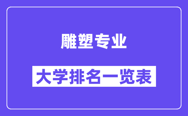 全国雕塑专业大学排名一览表（最新排行榜）