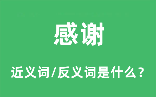 感谢的近义词和反义词是什么,感谢是什么意思