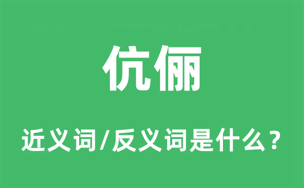 伉俪的近义词和反义词是什么,伉俪是什么意思