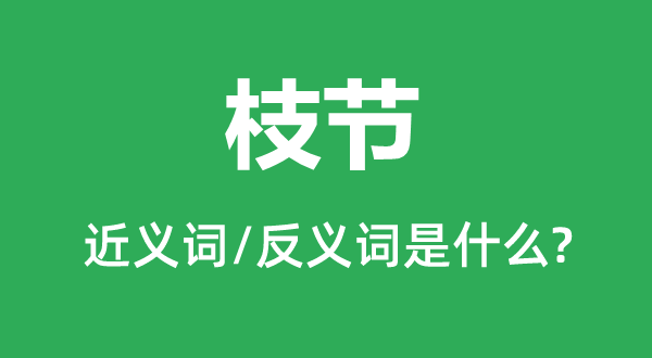 枝节的近义词和反义词是什么,枝节是什么意思