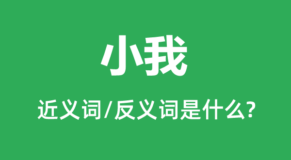 小我的近义词和反义词是什么,小我是什么意思