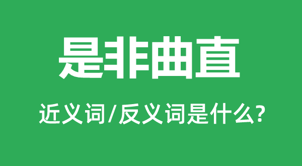 是非曲直的近义词和反义词是什么,是非曲直是什么意思