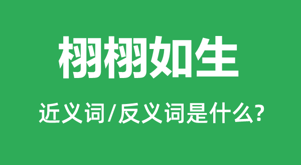 栩栩如生的近义词和反义词是什么,栩栩如生是什么意思