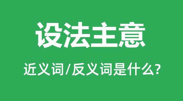 设法主意的近义词和反义词是什么,设法主意是什么意思