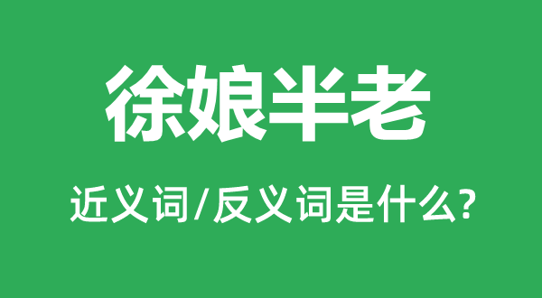 徐娘半老的近义词和反义词是什么,徐娘半老是什么意思