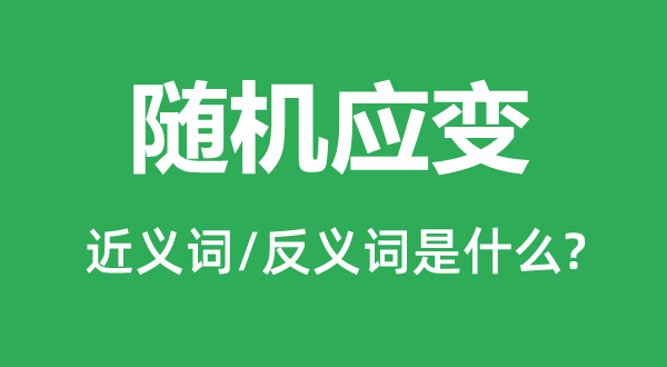 随机应变的近义词和反义词是什么,随机应变是什么意思