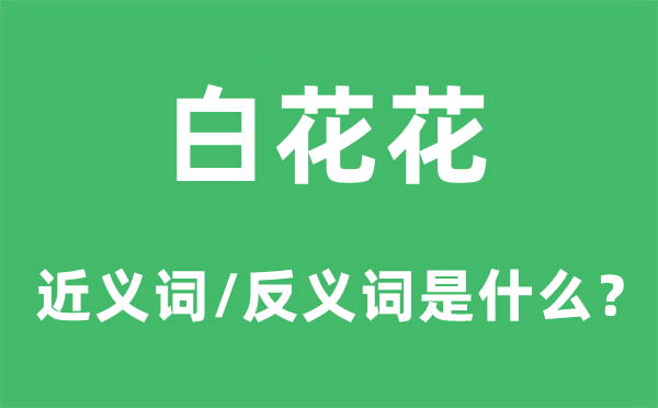 白花花的近义词和反义词是什么,白花花是什么意思