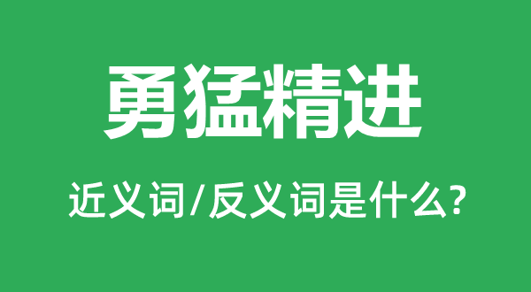 勇猛精进的近义词和反义词是什么,勇猛精进是什么意思