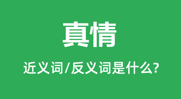 真情的近义词和反义词是什么,真情是什么意思