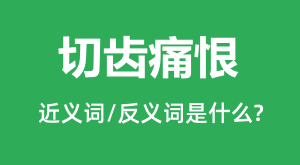 切齿痛恨的近义词和反义词是什么,切齿痛恨是什么意思