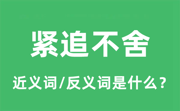 紧追不舍的近义词和反义词是什么,紧追不舍是什么意思