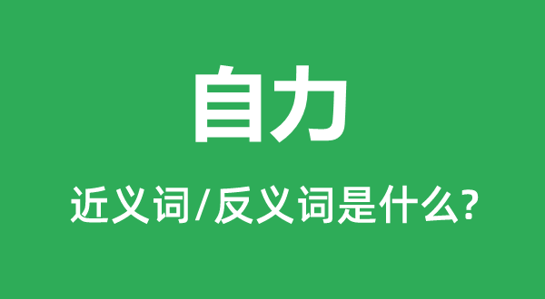 自力的近义词和反义词是什么,自力是什么意思