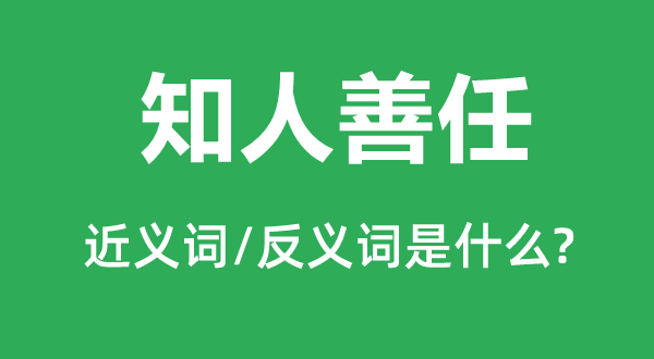 知人善任的近义词和反义词是什么,知人善任是什么意思