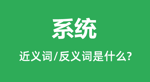 系统的近义词和反义词是什么,系统是什么意思