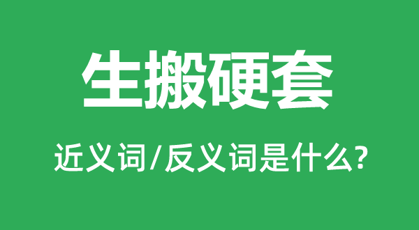 生搬硬套的近义词和反义词是什么,生搬硬套是什么意思