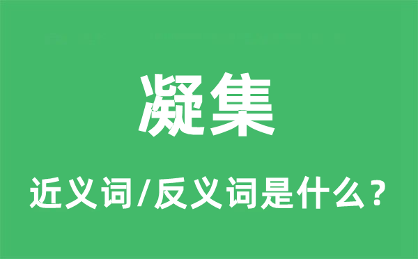 凝集的近义词和反义词是什么,凝集是什么意思