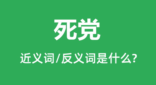 死党的近义词和反义词是什么,死党是什么意思