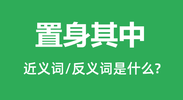 置身其中的近义词和反义词是什么,置身其中是什么意思