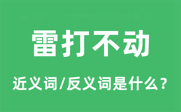 雷打不动的近义词和反义词是什么,雷打不动是什么意思