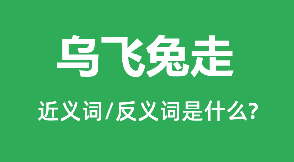 乌飞兔走的近义词和反义词是什么,乌飞兔走是什么意思