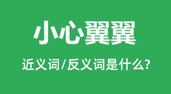 小心翼翼的近义词和反义词是什么,小心翼翼是什么意思