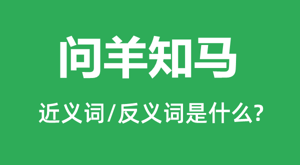 问羊知马的近义词和反义词是什么,问羊知马是什么意思