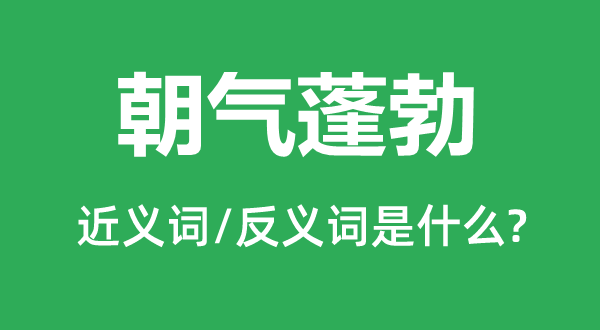 朝气蓬勃的近义词和反义词是什么,朝气蓬勃是什么意思