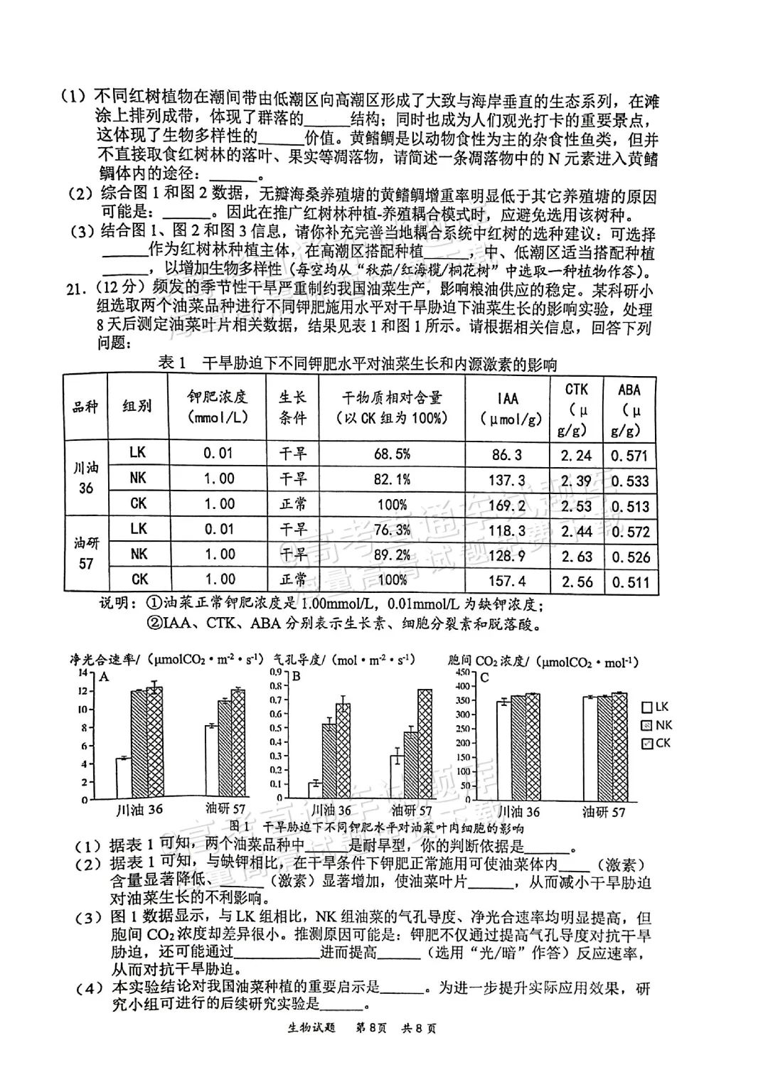 2025届高三惠州二调分数划线出炉！附各科试题及答案汇总