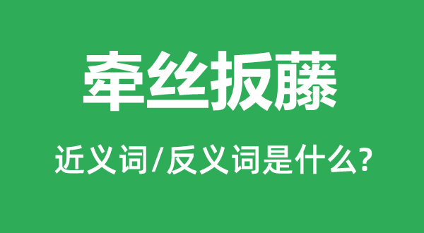 牵丝扳藤的近义词和反义词是什么,牵丝扳藤是什么意思