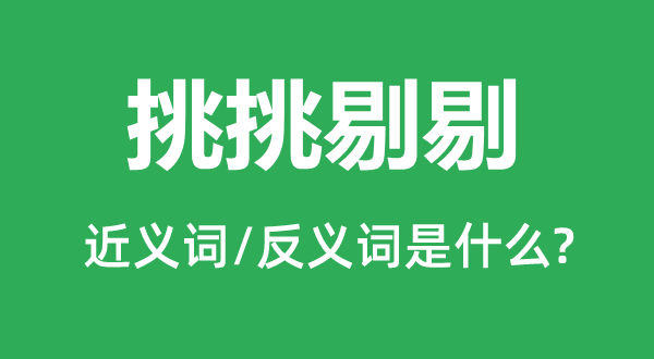 挑挑剔剔的近义词和反义词是什么,挑挑剔剔是什么意思