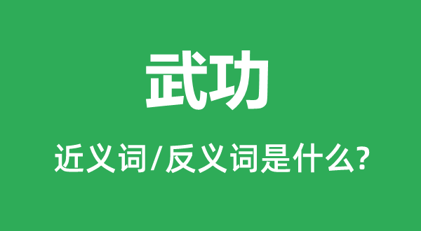 武功的近义词和反义词是什么,武功是什么意思