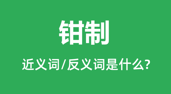 钳制的近义词和反义词是什么,钳制是什么意思