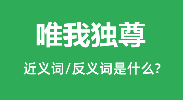 唯我独尊的近义词和反义词是什么,唯我独尊是什么意思