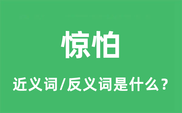 惊怕的近义词和反义词是什么,惊怕是什么意思