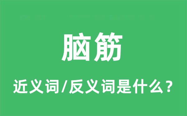 脑筋的近义词和反义词是什么,脑筋是什么意思