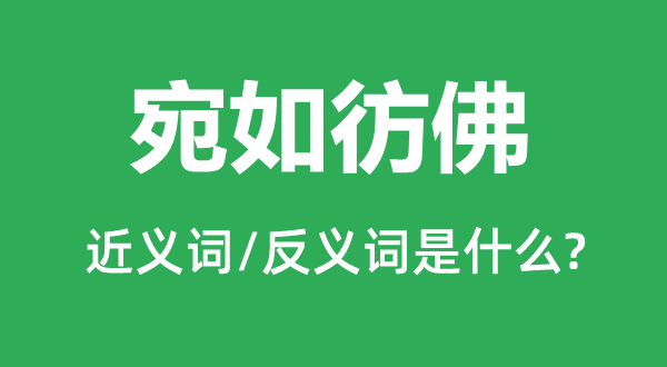 宛如彷佛的近义词和反义词是什么,宛如彷佛是什么意思