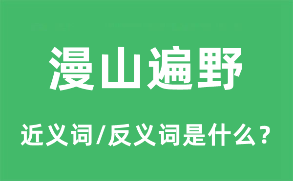 漫山遍野的近义词和反义词是什么,漫山遍野是什么意思