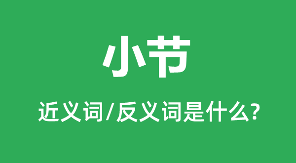 小节的近义词和反义词是什么,小节是什么意思