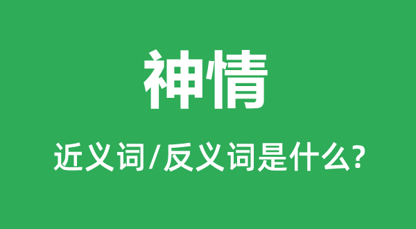 神情的近义词和反义词是什么,神情是什么意思