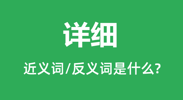 详细的近义词和反义词是什么,详细是什么意思