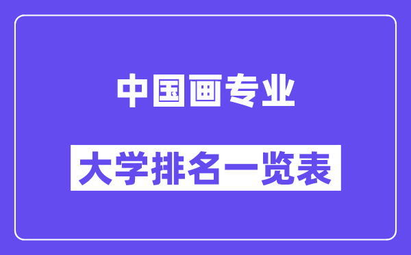 全国中国画专业大学排名一览表（最新排行榜）